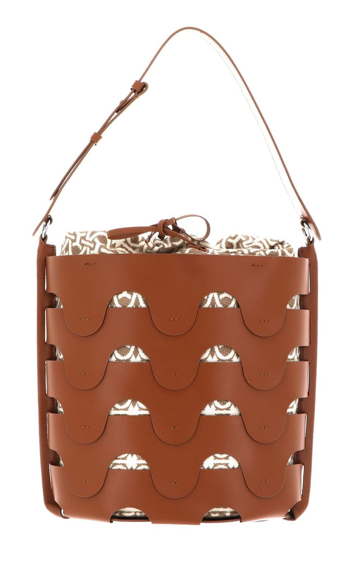 Coccinelle Leder Schultertasche Medhuse Bucket Bag Caram / Mult. Natu, Caram / Mult. Natu