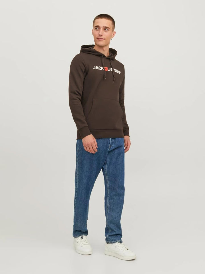 JACK & JONES Male Kapuzenpullover Logo Kapuzenpullover XS Braun (Mulch/Reg Fit), XS Braun (Mulch/Reg