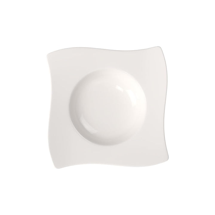 Villeroy und Boch NewWave Suppenteller, Premium Porzellan, Weiss Suppenteller 24 cm, Suppenteller 24