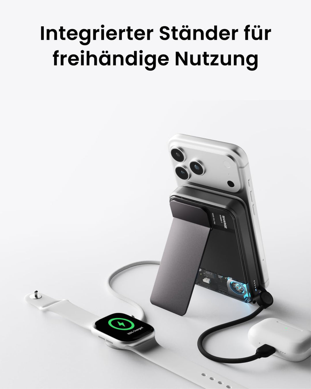 sharge ICEMAG 3 Magsafe Powerbank 10000mAh, Qi2.2 25W Magnetische Powerbank mit Active Cooling 3.0,