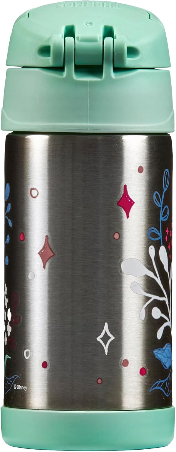 Thermos kids FUNTAINER STRAW BOTTLE DISNEY 0,35 l, Frozen II, Thermoflasche Kinder aus Edelstahl mit
