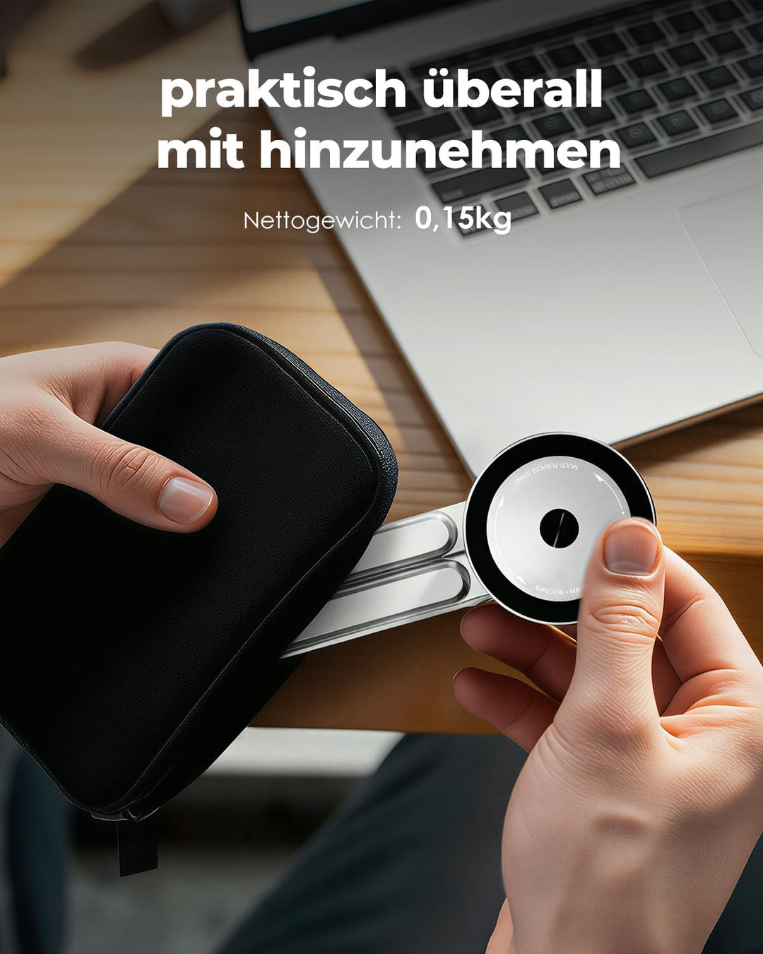 Laptop Ständer faltbar, 3-in-1 höhen- und winkelverstellbarer Laptopständer Aluminiumlegierung, belü