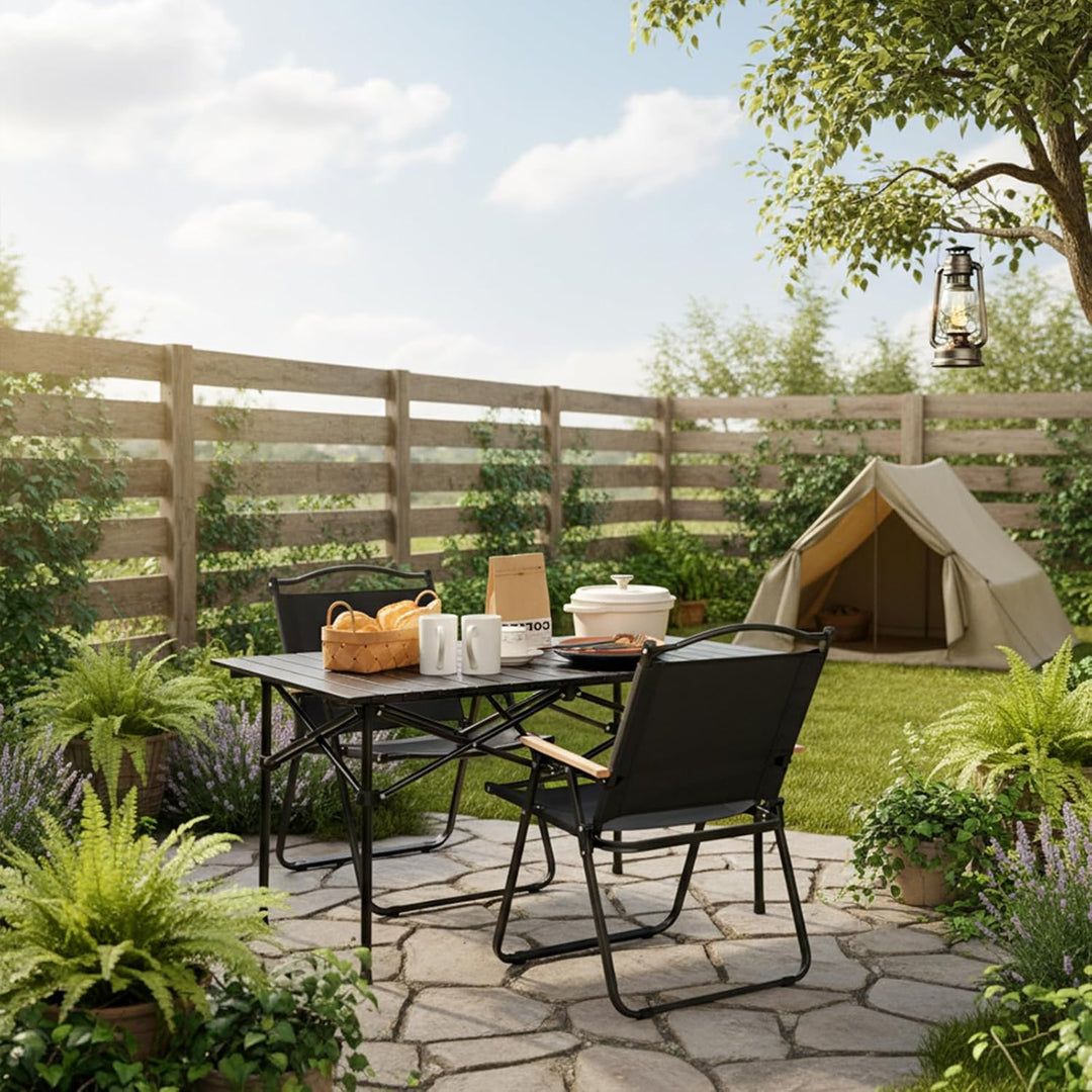 Campingtisch klappbar, Gartentisch aus Eisen, Balkontisch Klapptisch Beistelltisch für Garten Terras