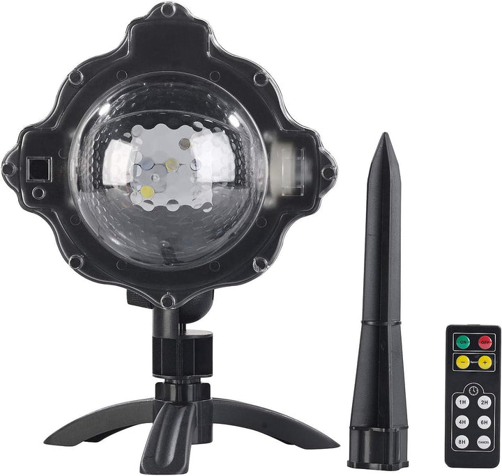 Lunartec Schnee Projektor: LED-Kugellampe mit Schneefall-Effekt und Ausschalt-Timer, weiss, IP44 (Sc