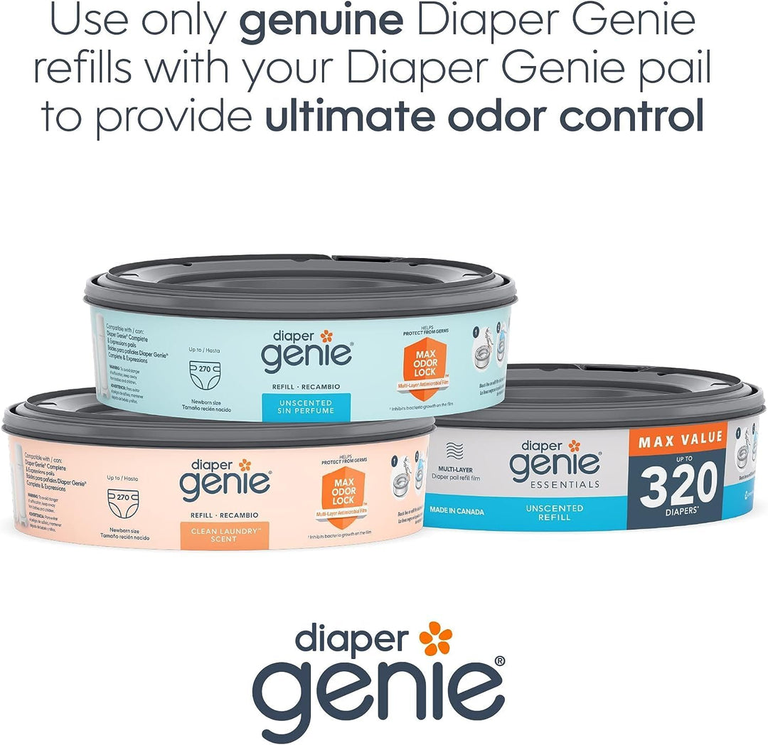 Diaper Genie Essentials Runde Nachfüllpackung, 4er-Pack, für bis zu 1280 Windeln für Neugeborene, mi