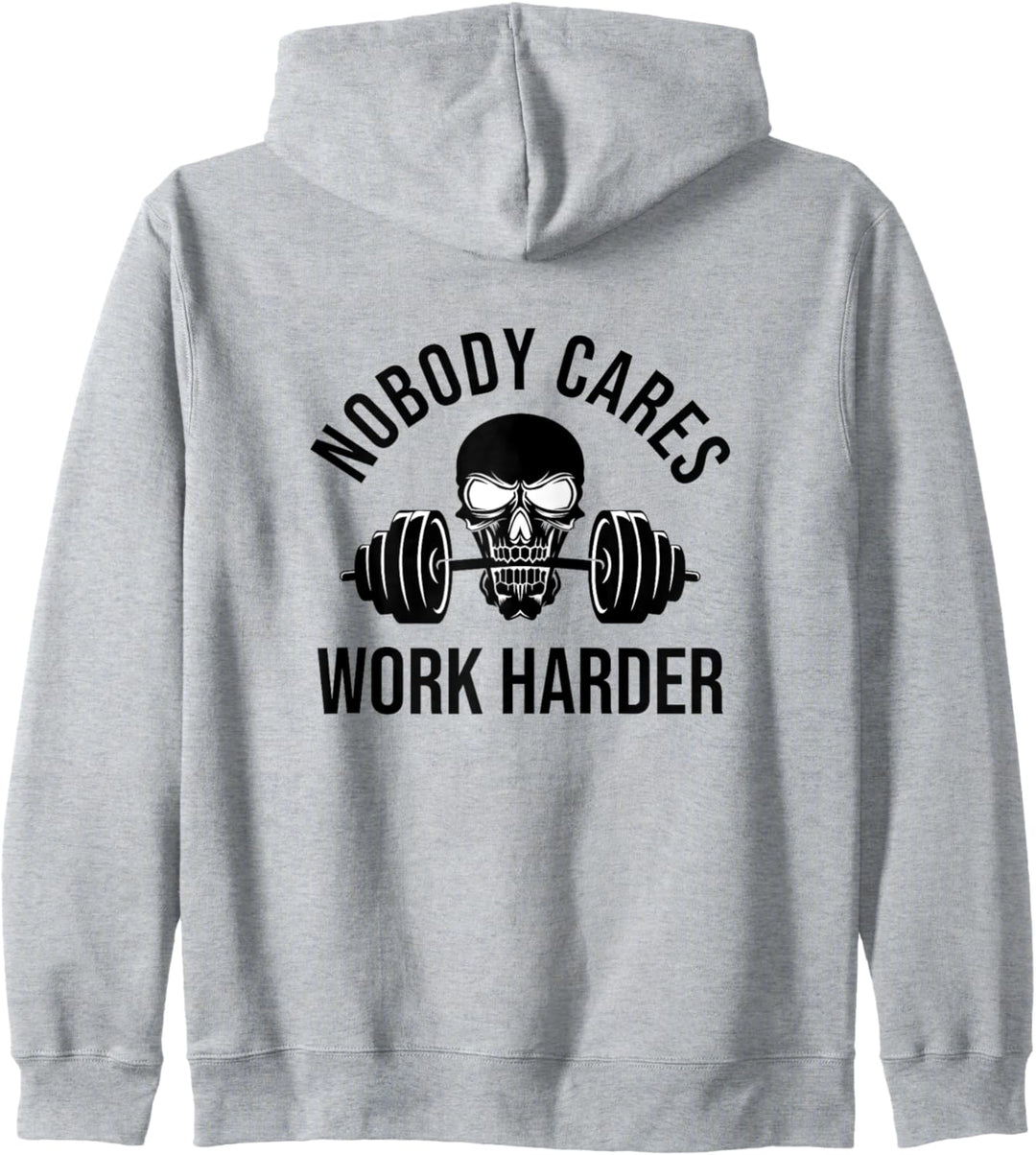 Nobody Cares Work Harder Langhantel Totenkopf Fitness Coach Lifting Kapuzenjacke