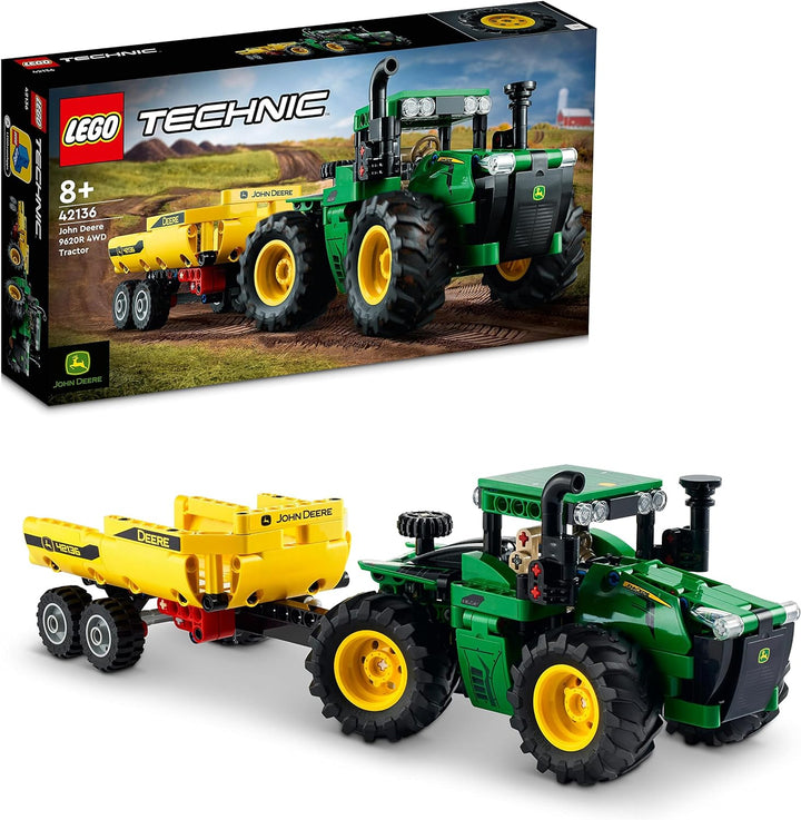 LEGO Technic John Deere 9620R 4WD Tractor, mit kippbarem Anhänger, klassisches Bauernhofspielzeug fü
