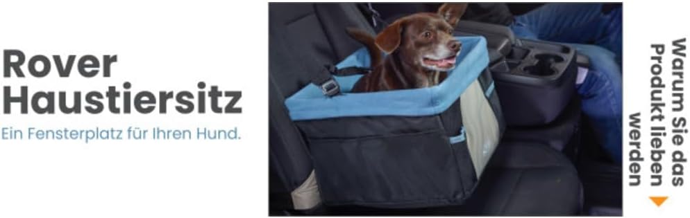 Kurgo Rover Hunde-Autositz, Inklusive Autogurt, Einfache Montage, Für Hunde bis zu 9 kg empfohlen, S