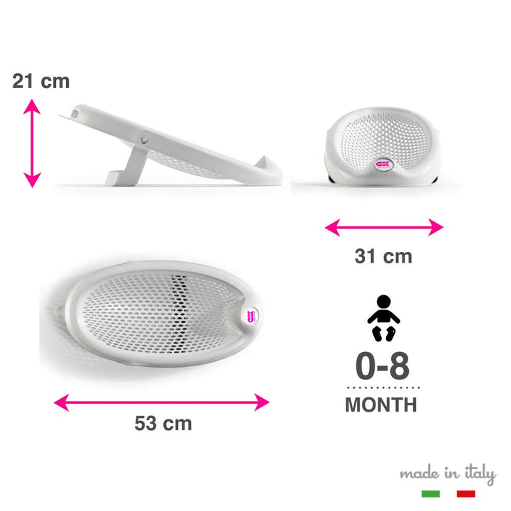 OKBABY Jelly Baby-Badehilfe - Rutschfeste Unterseite, anatomischer Sitz aus weichem, perforiertem Gu