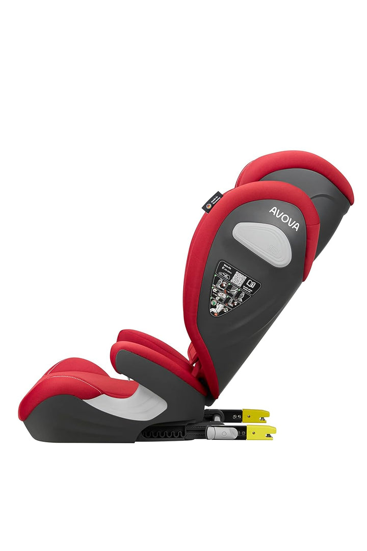 AVOVA Sora-Fix (Maple Red) der Folgesitz geeignet von 100 bis 150 cm, 4 bis 12 Jahre, mit Isofix, Bo