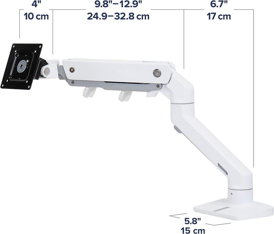ERGOTRON HX Monitor Arm mit HD-Gelenk in Weiss, Tischhalterung mit patentierter CF-Technologie für u