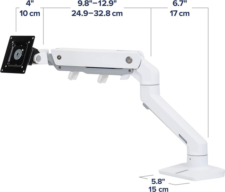 ERGOTRON HX Monitor Arm mit HD-Gelenk in Weiss, Tischhalterung mit patentierter CF-Technologie für u