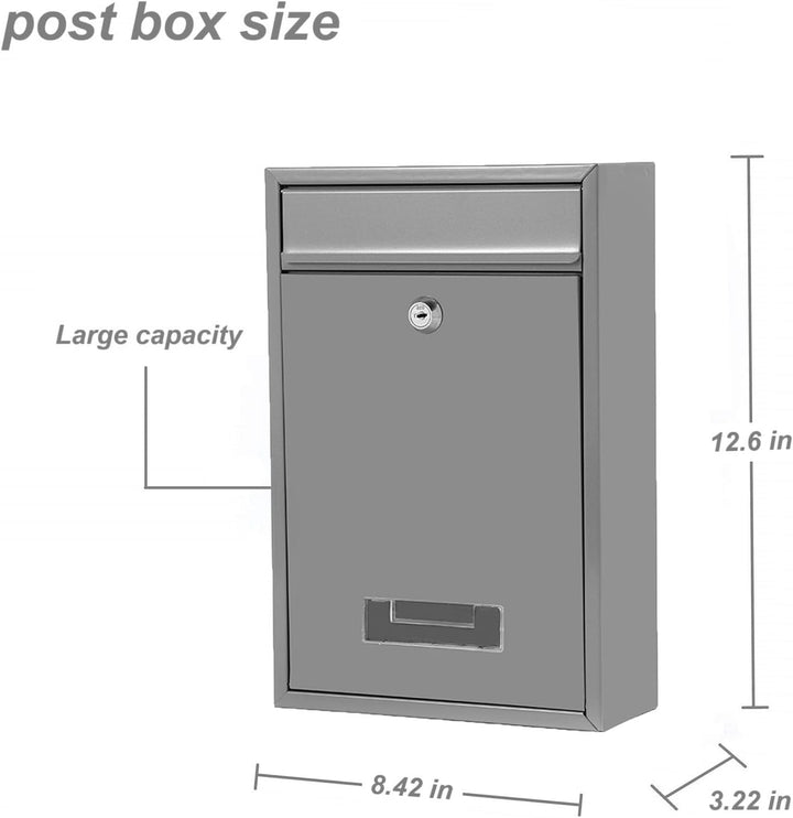 Wandbriefkasten, Briefkasten für aussen, wasserdichter Wandpostkasten für Briefe Stilvolle sichere P