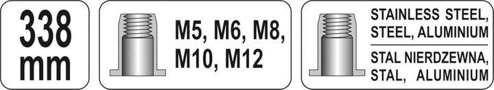 Yato YT-36119 Hand-Werkzeug für Muttern M5 / M6 / M8 / M10 / M12