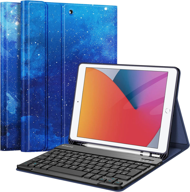 Fintie Tastatur Hülle für iPad 10.2 Zoll (9/8/ 7 Generation - 2021/2020/2019), Schutzhülle mit TPU R