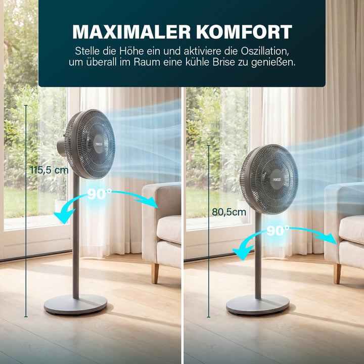 Princess Säulenventilator - Elegantes Design - 30 W - Leistungsstark, Leise, Energieeffizient - Durc