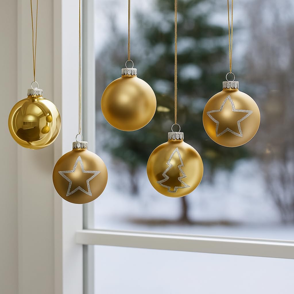Krebs & Sohn 20er Set Glas Christbaumkugeln - Weihnachtsbaum Deko zum Aufhängen - Weihnachtskugeln 5