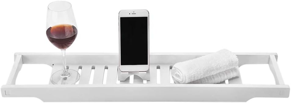 Badewannentablett Holz Badewannenablage Bad Tablett für Badewanne, 4.1 x 70.1 x 16.3 cm, Badablage W
