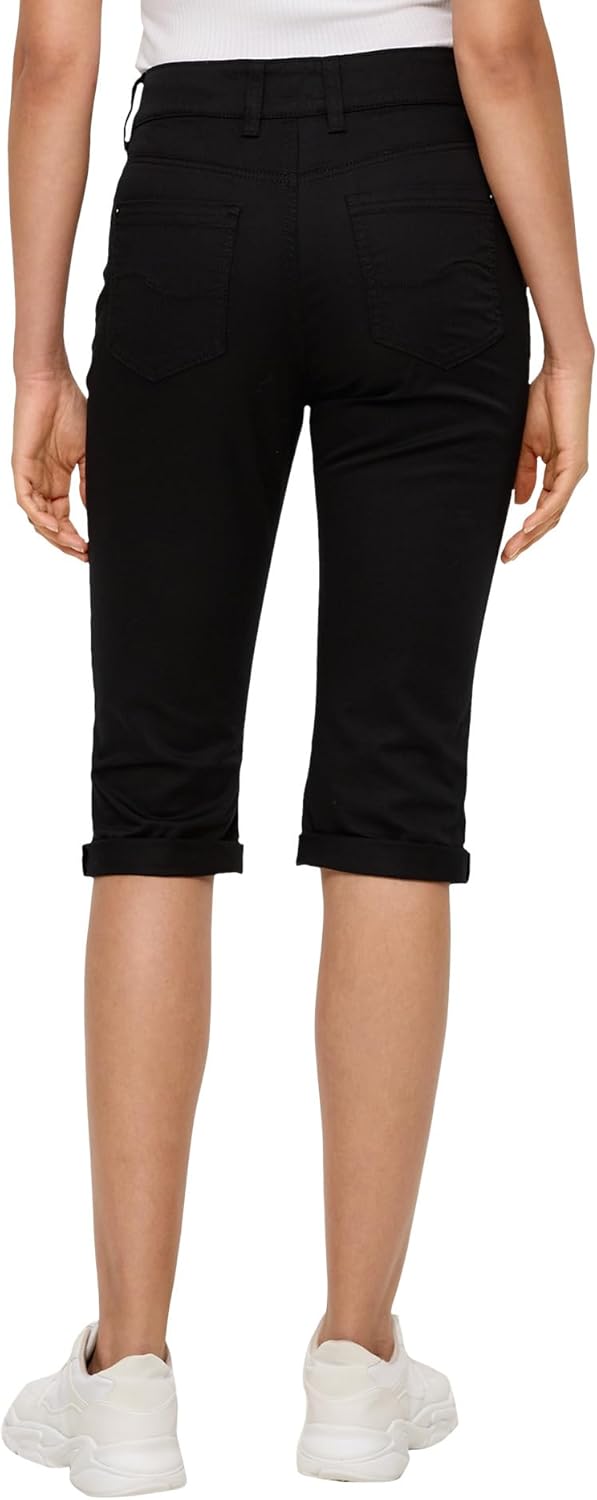s.Oliver Damen Capri, Slim Fit, Schwarz
