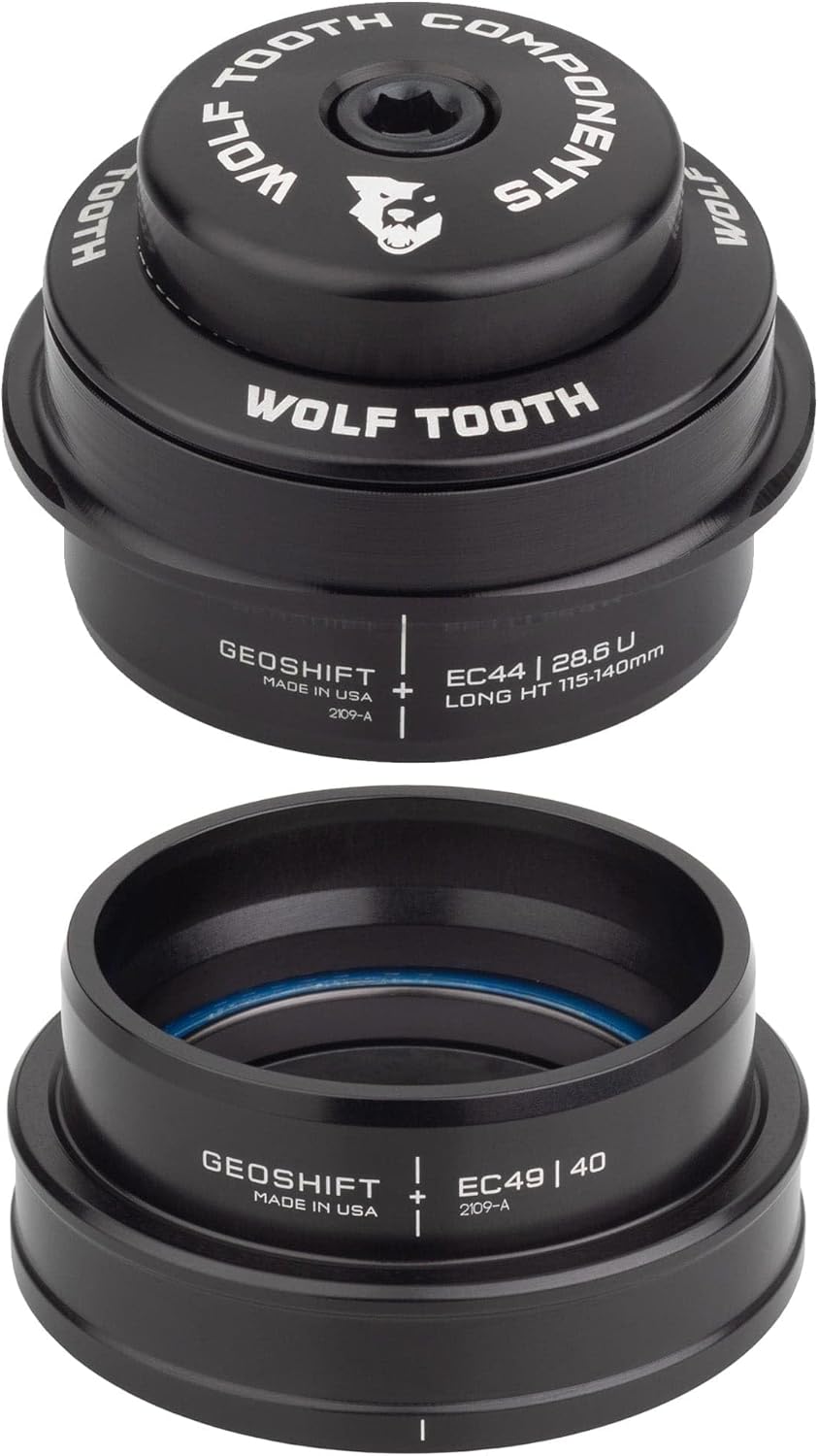 Wolf Tooth EC44 Upper ZS56 GeoShift unten 2 Grad Performance Angle Headset kurz XL, XL