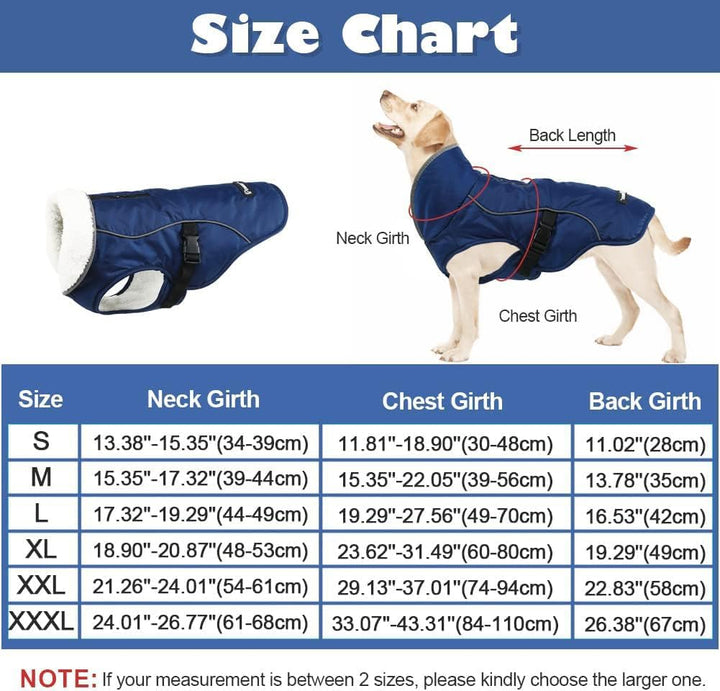 EMUST Hundemantel für kaltes Wetter, Fleecefutter, für den Winter, warme wasserdichte Hunde-Winterkl
