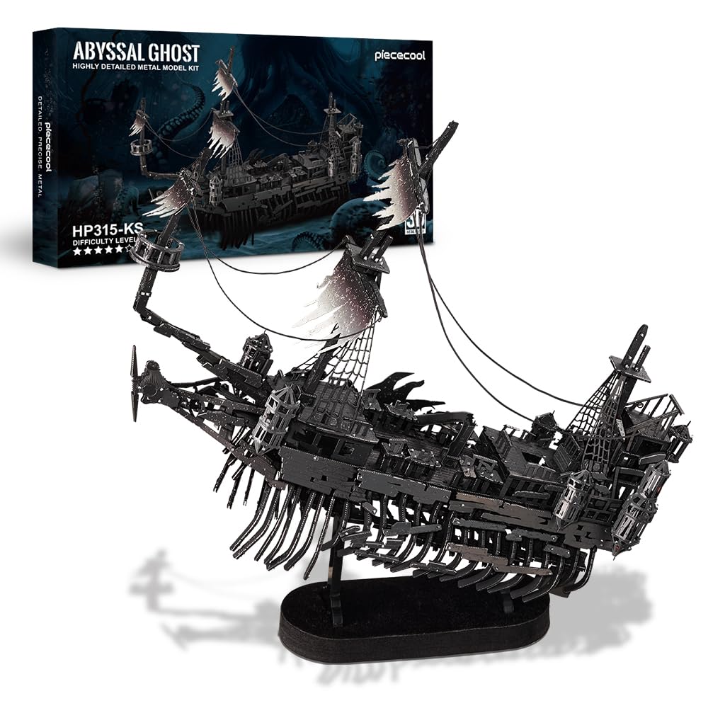 Piececool 3D Puzzle Metall, Abgründiger Geist Piratenschiff Modellbausatz Erwachsene, 3D-Puzzles zu