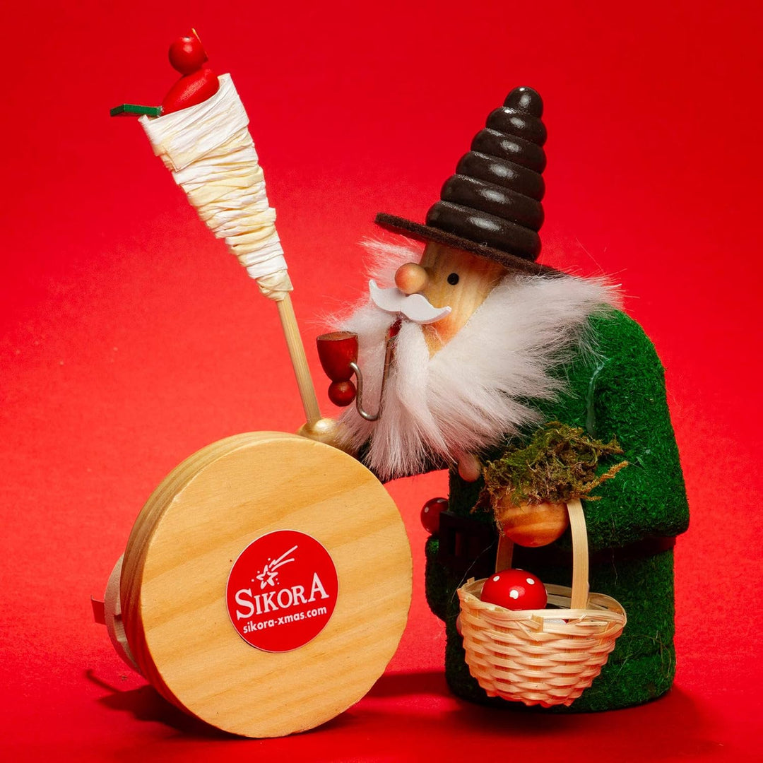 Sikora RM-A Räuchermännchen aus Holz 3 Grössen Verschiedene Motive, Farbe/Modell:A31 grün - Waldschr