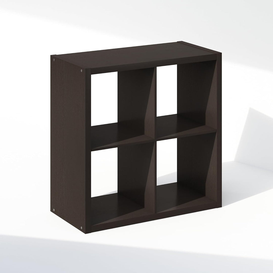 Furinno Cubic Offenes Rückwand-Multifunktionsregal für Kleidung &amp; Schrankaufbewahrung, 4-Fächer, Dun