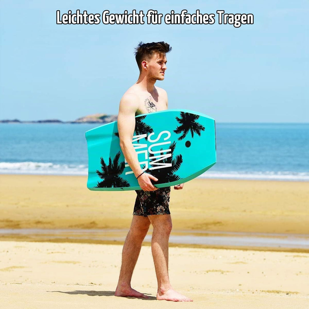 RELAX4LIFE Schwimmbrett tragbar, Schwimmboard mit Halteleine, Rutschfestes Surfbrett für Kinder &amp; Er