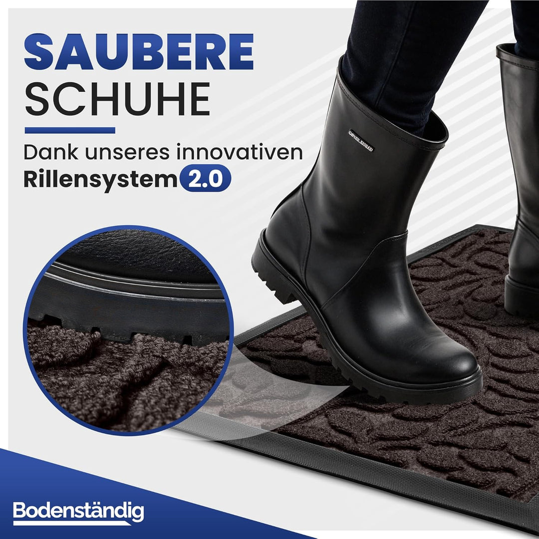 Fussmatte aussen und innen [robust] - Saubere Schuhe Dank geriffelter Oberseite - Perfekte Grösse 40
