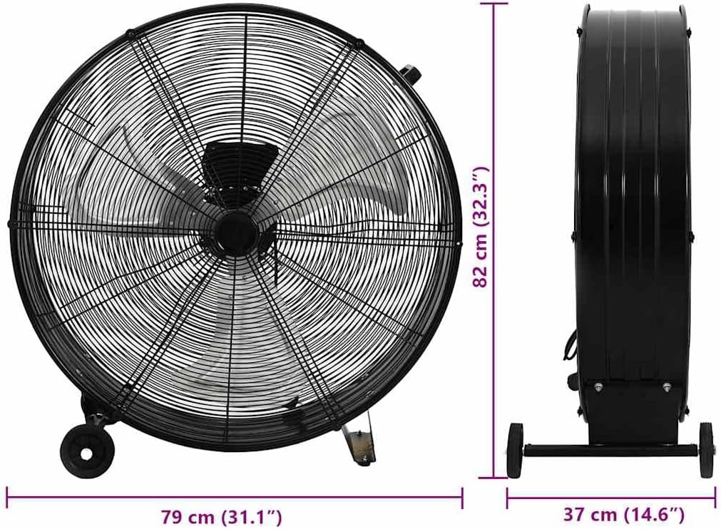vidaXL Trommelventilator mit Rollen Industrie Bodenventilator Industrieventilator Windmaschine Venti