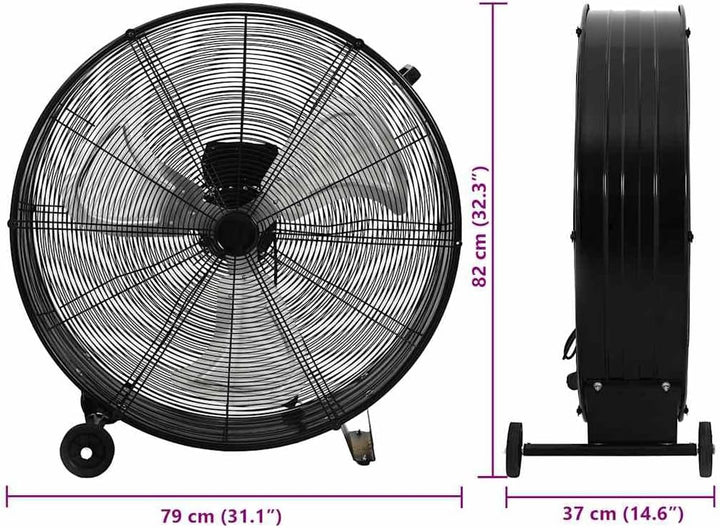 vidaXL Trommelventilator mit Rollen Industrie Bodenventilator Industrieventilator Windmaschine Venti