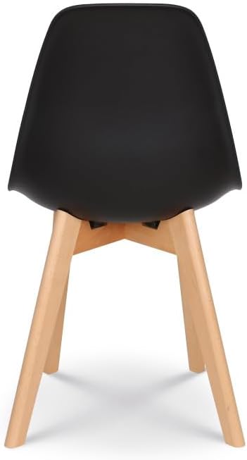 Kosmi - Schwarzer Stuhl im skandinavischen Stil, Modell Gabby – Schale aus schwarzem Harz und Füsse
