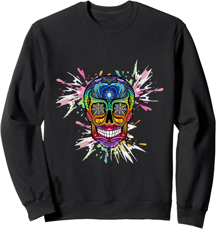 Bunte Totenschädel Tag des Todes Dia De Los Muertos Schädel Sweatshirt