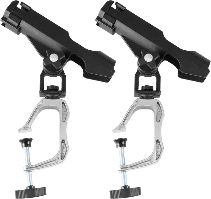 QWORK® 2 Stück Angelrutenhalter für Boote, Fischerboot, Kajak - 360 Grad Einstellbare Rutenhalter -