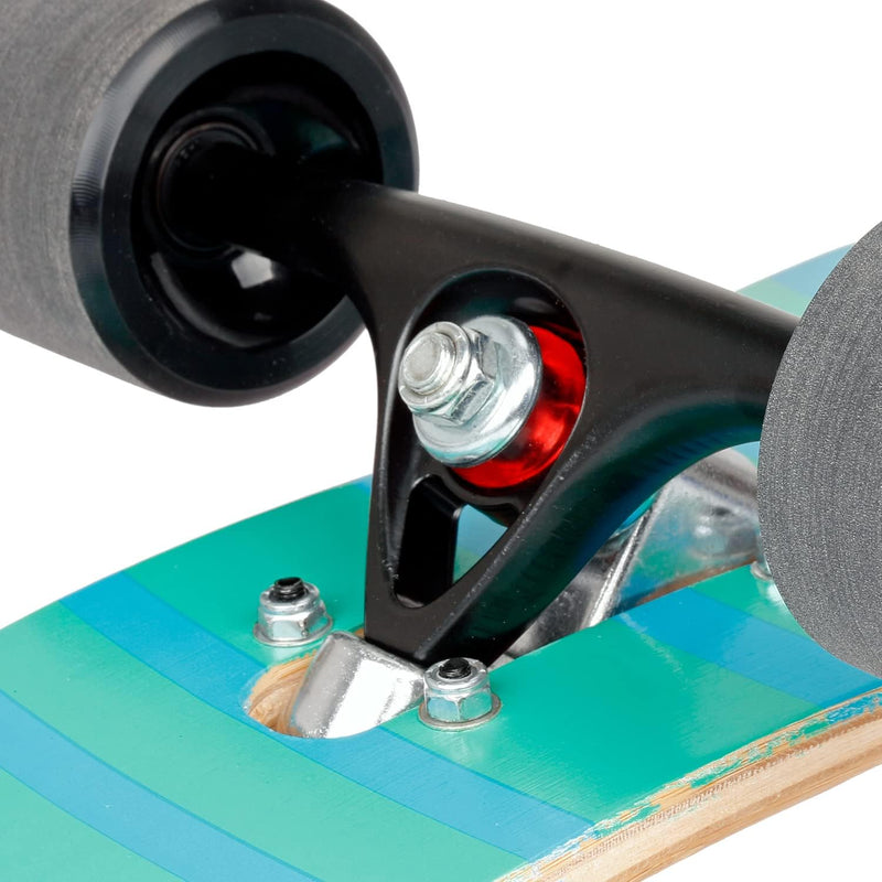 Mach1 Bambus Longboard mit Keramik Kugellager + T-Tool - Skateboard Drop Through Cruiser Komplettboa