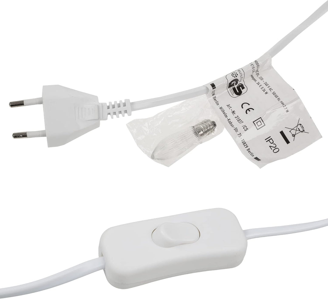 Idena 31837 - LED Adventsleuchter aus weiss lackiertem Holz mit 7 warmweissen LED Kerzenlichtern, Sc