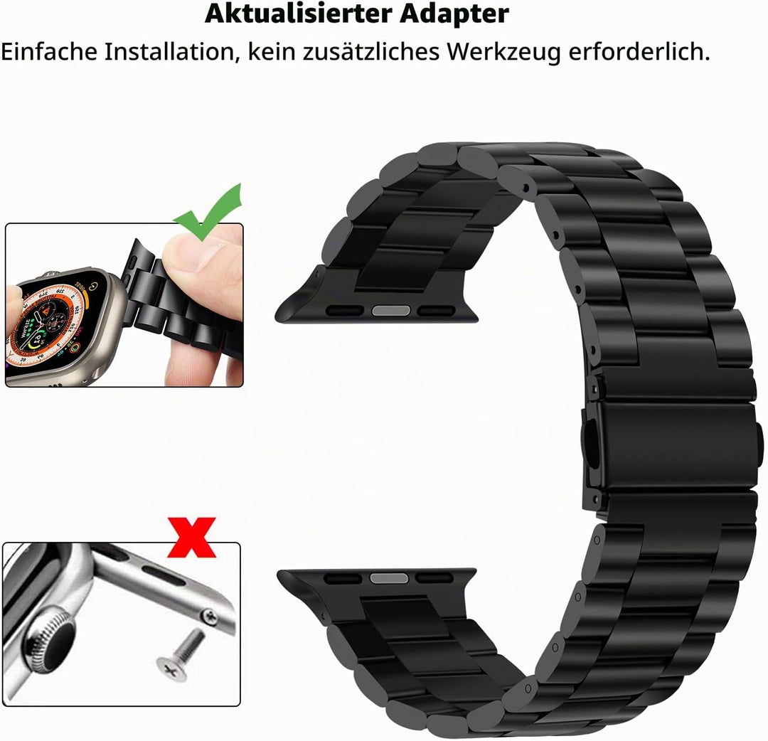 Tasikar Armband Kompatibel mit Apple Watch Ultra Armband 49mm Prämie Edelstahl Metall Ersatz Armband