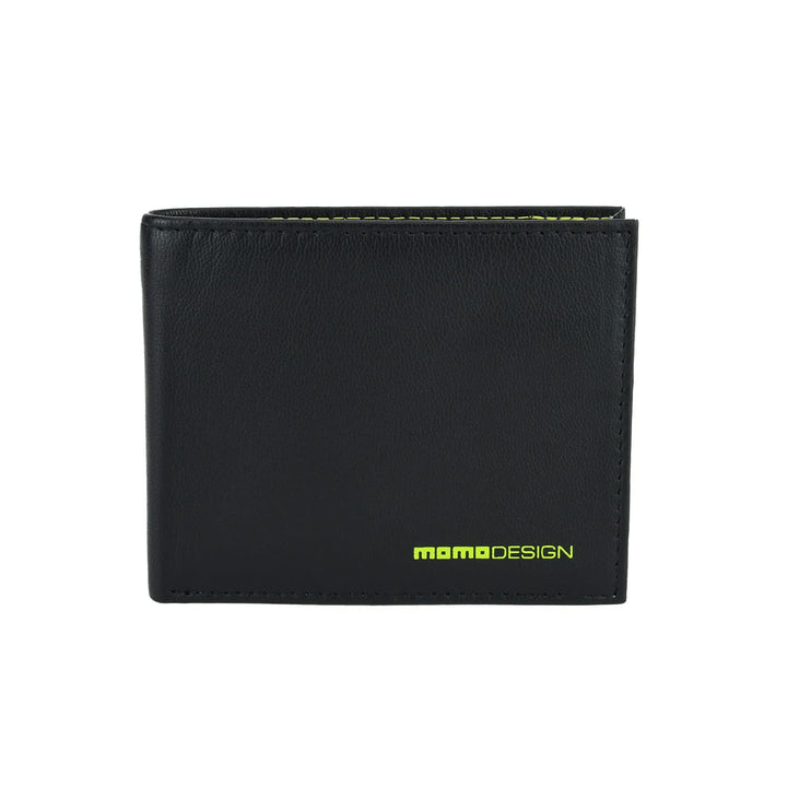 MOMO DESIGN Herren-Geldbörse aus echtem Leder, mit RFID-Schutz, Geschenkbox aus Holz, Schwarz 2 Fens