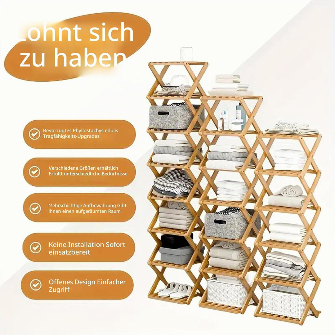 Vertikales Schuhregal klein, 4 Ebenen, tragbar, zusammenklappbar, ohne Installation, freistehendes S