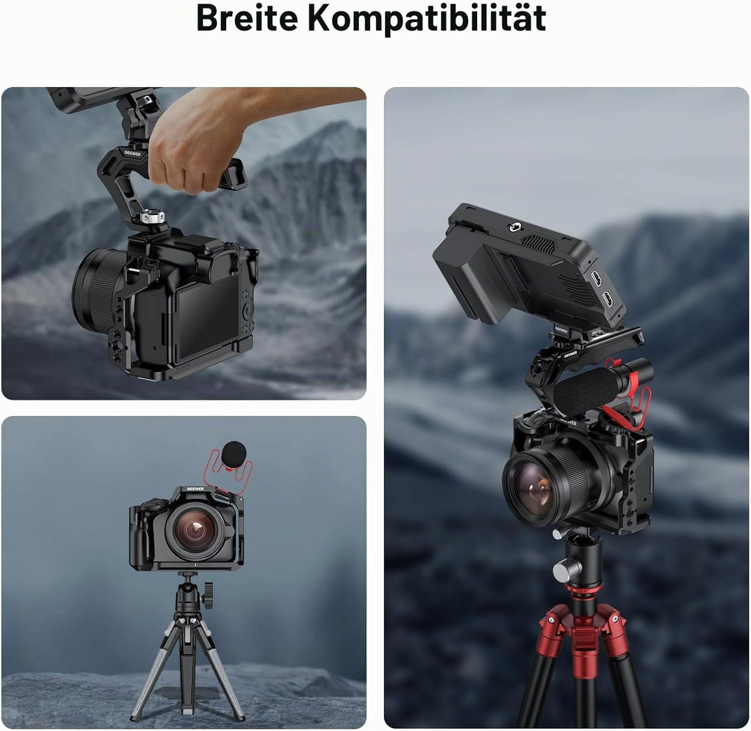 NEEWER R50 Kamerakäfig kompatibel mit Canon EOS R50, Aluminium Video Rig mit NATO Schiene, 1/4" Gewi