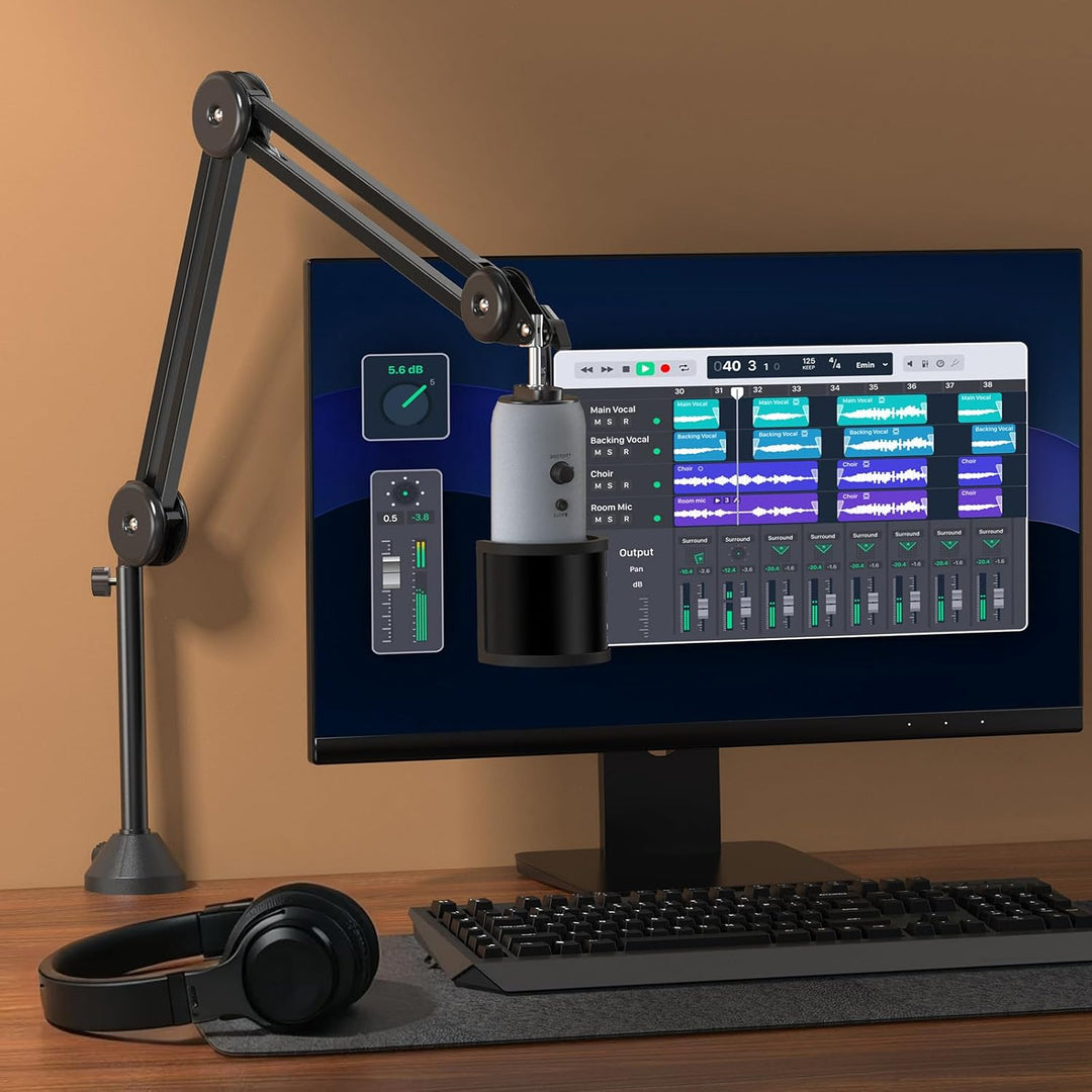 TONOR Mikrofonarm hoher Kompatibilität, Boom Arm, Mikrofon Ständer, einstellbarer Microphone Stand m
