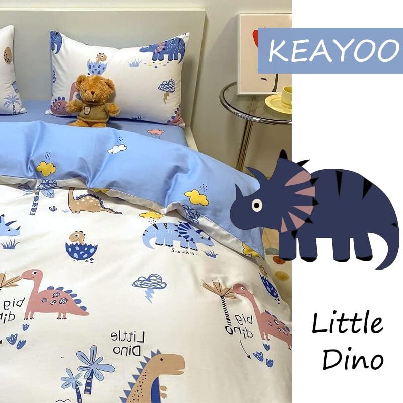 KEAYOO Baby Bettwäsche 100x135 Weiss mit Buntstiftzeichnung Süsses Tier und Bäume 100% Baumwolle mit