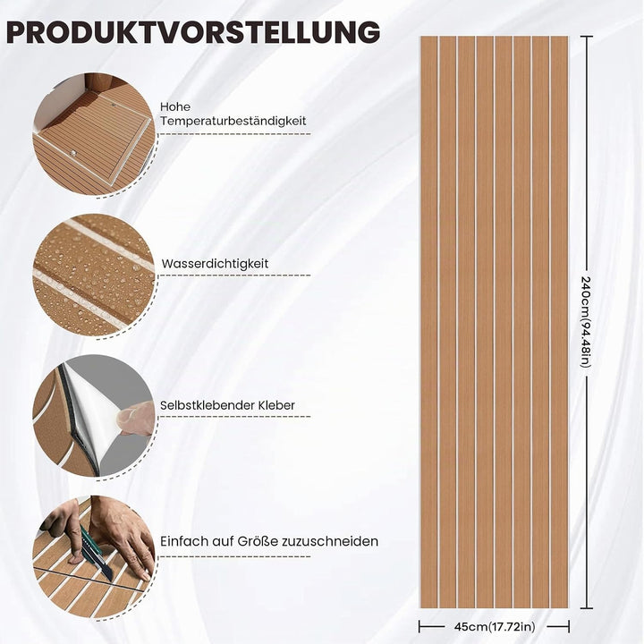 SenMore Synthetisches Teak-Boot, Eva-Schaumstoff, für Boote, Marine, Yacht, Dekoration von Yachtböde