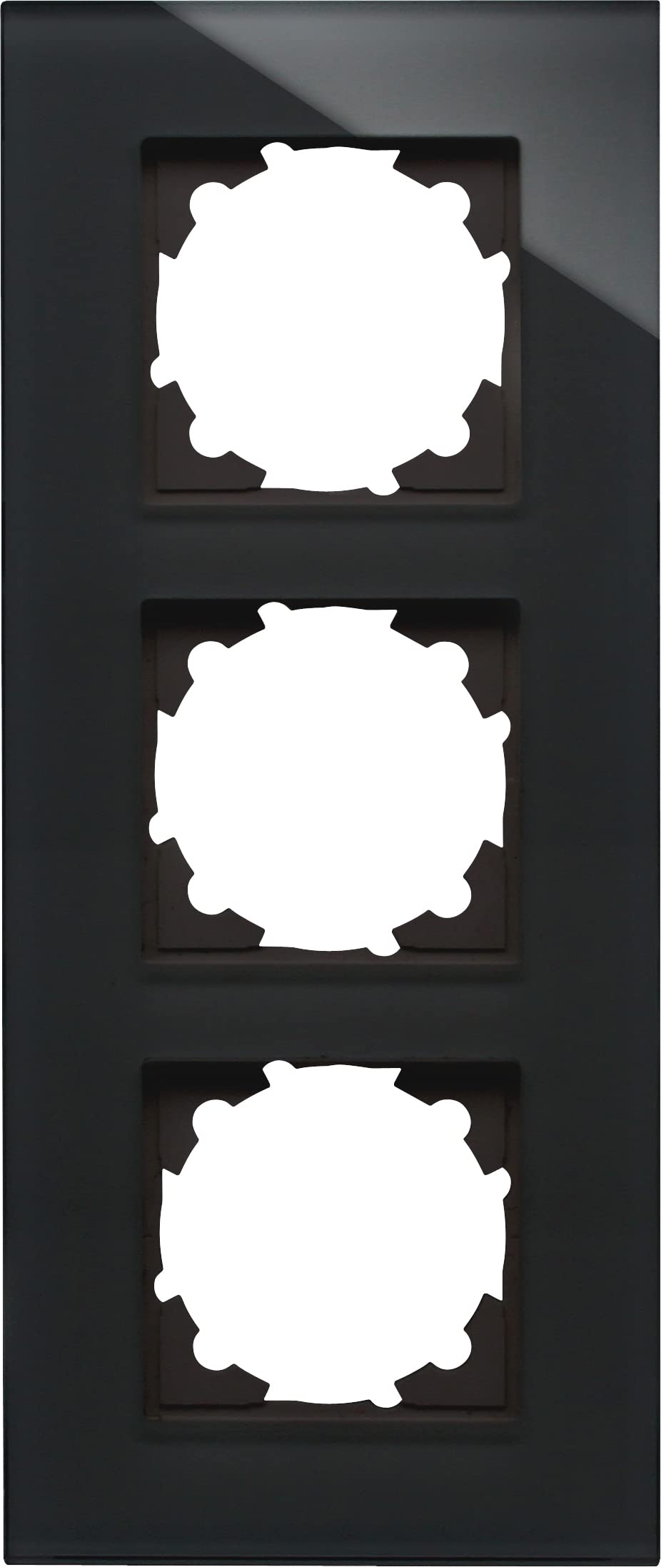 Kopp 405505014 3-Fach Echtglas-Rahmen schwarz Abdeckrahmen, Glas Schwarz 3-fach Schwarz, 3-fach Schw