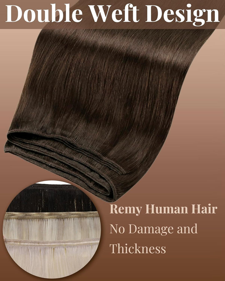 Hetto Tressen Echthaar Extensions Dunkelbraun Tressen Extensions Zum Einnähen Tressen Extensions Bra