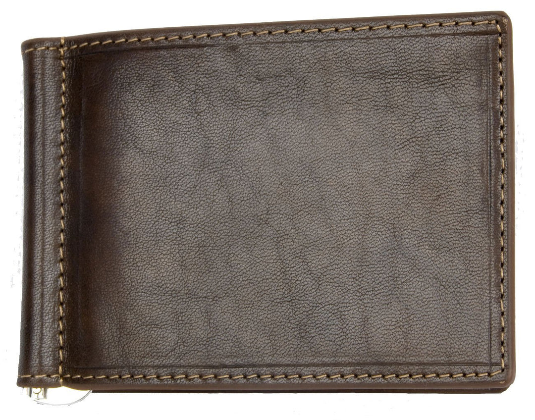 Exklusive Braun Italienische Kleine Geldbörse aus Echtem Leder ohne Münztasche