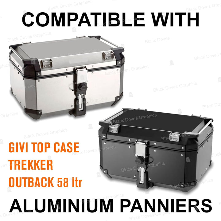 Reflektoren Aufkleber kompatibel mit GIVI Monokey Trekker Outback Topcase Aluminium 42 58 Liter (Sch