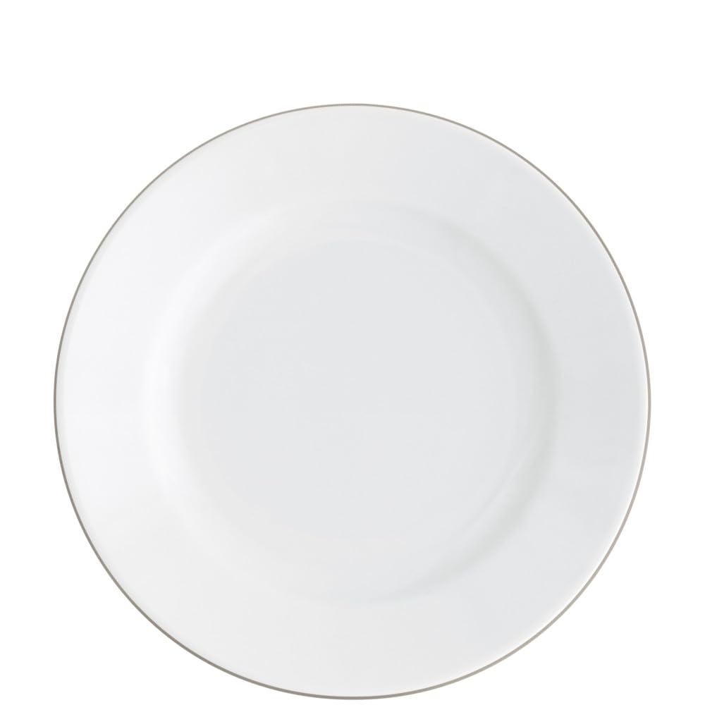 KAHLA Pronto Line Frühstücksteller 20,5 cm Line warm gray | Beilagenteller mit taupe Linie aus Porze
