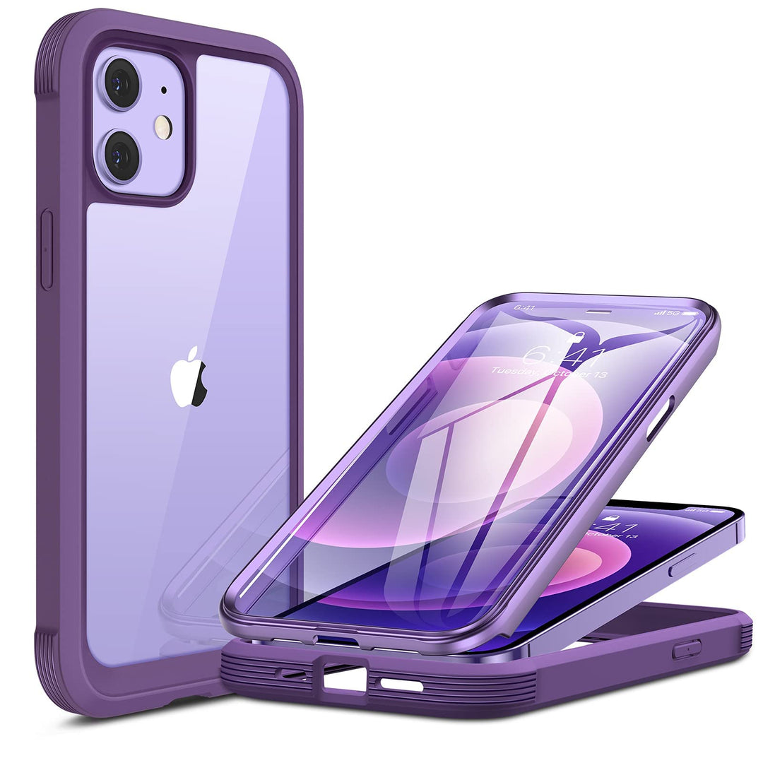 Miracase 360 Grad Hülle Kompatibel mit iPhone 12/12 Pro (6.1 Zoll), Ganzkörper Schutzhülle mit einge